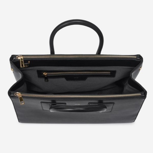 JW PEI Zipper Satchel Black Vegan Handbag